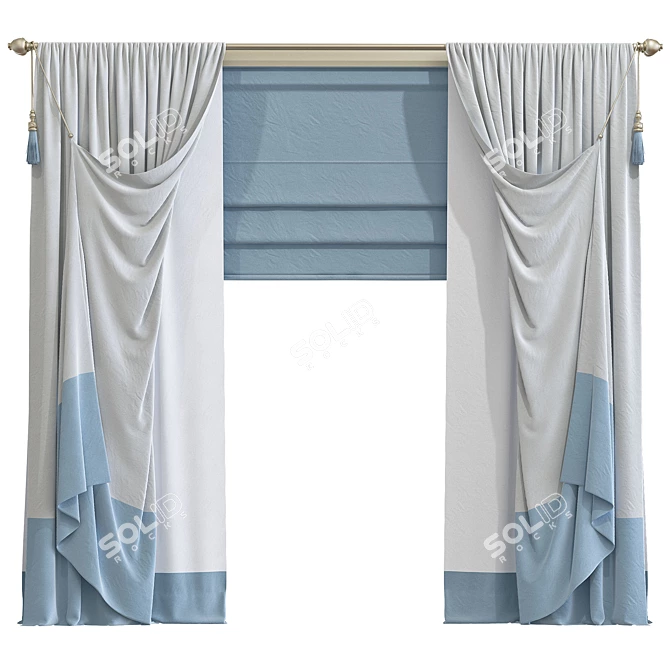 Meshed Curtain Design 3D model image 1