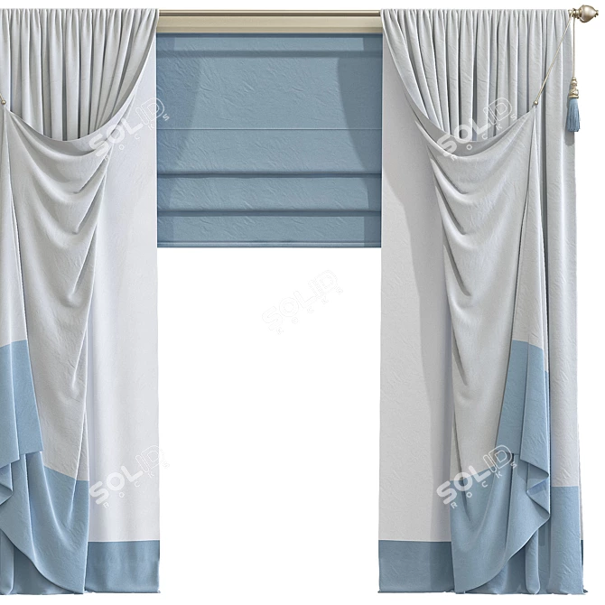 Meshed Curtain Design 3D model image 2