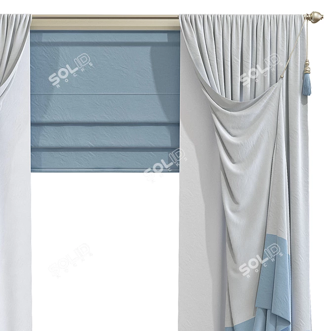 Meshed Curtain Design 3D model image 3