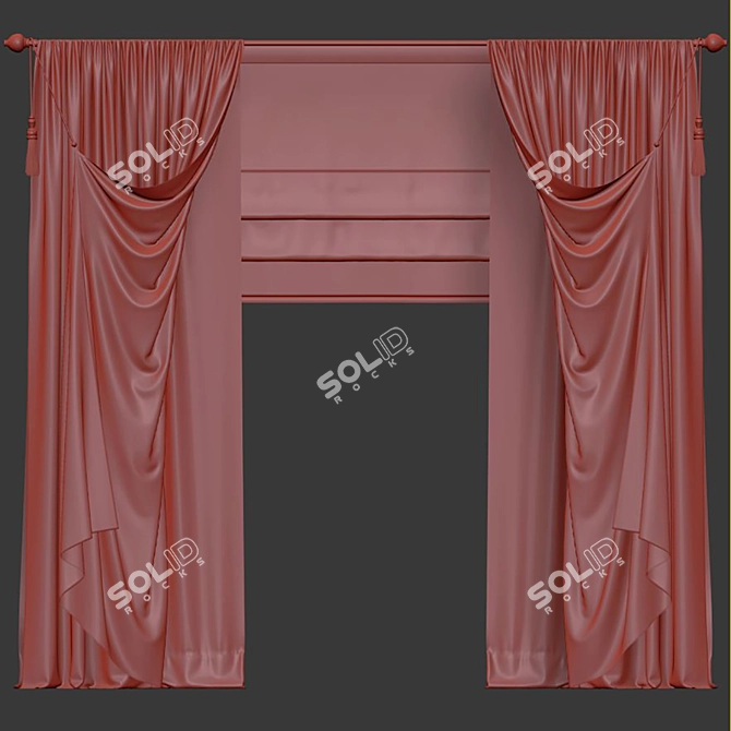 Meshed Curtain Design 3D model image 4