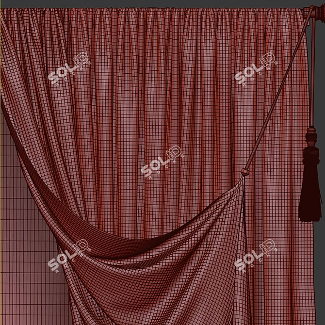 Meshed Curtain Design 3D model image 5