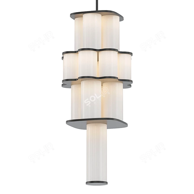 Modern Orbital Chandelier Design 3D model image 1