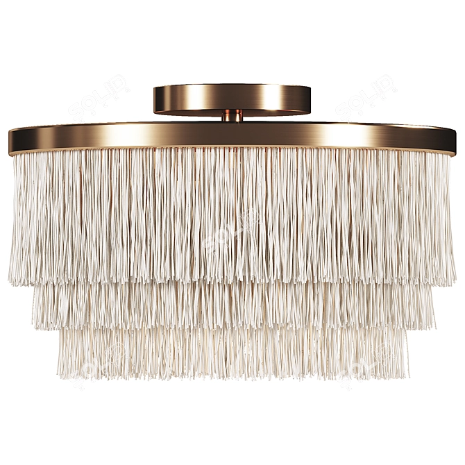 Boho Fringe Ceiling Light 3D model image 1