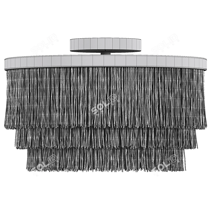 Boho Fringe Ceiling Light 3D model image 2