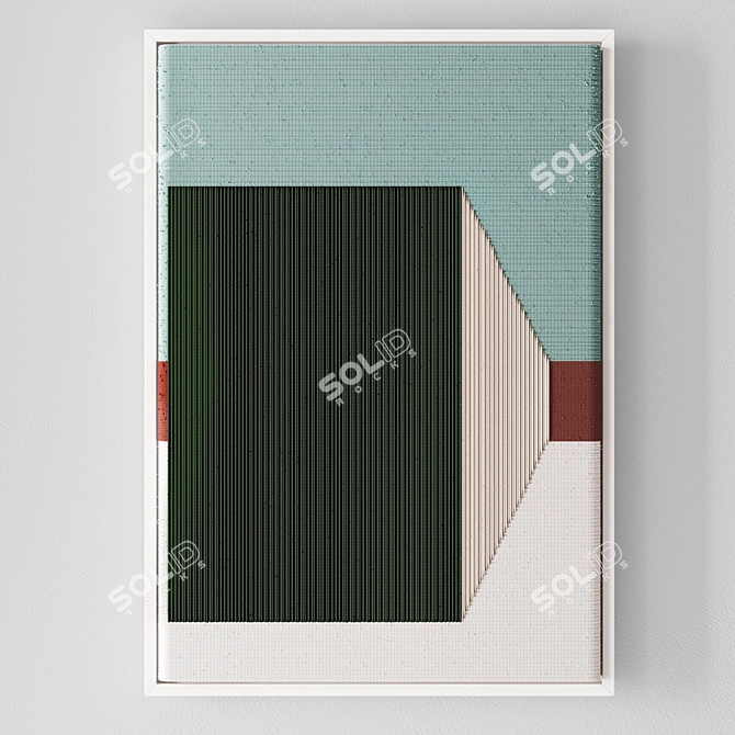  Geometric Thread Wall Art 3D model image 1