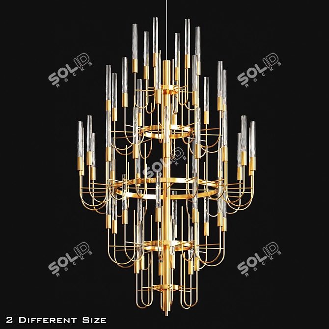 Galla Metal Glass Pendant Light 3D model image 1