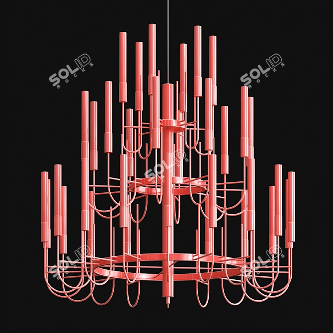 Galla Metal Glass Pendant Light 3D model image 3