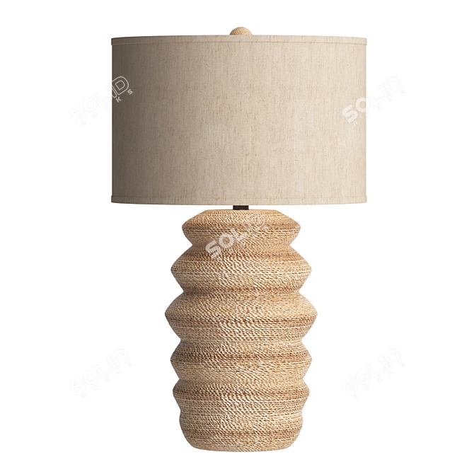 Abaca-wrapped Terracotta Table Lamp 3D model image 1