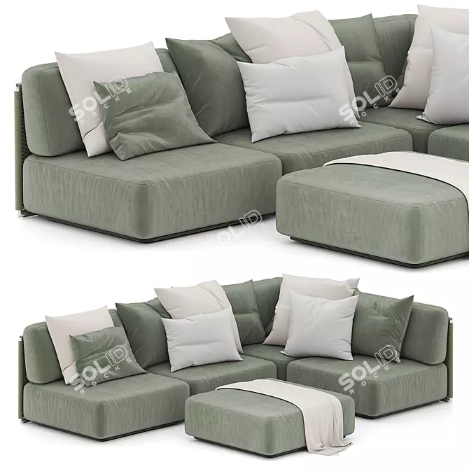 Premium Italian Flexform Eddy Sofa 3D model image 1