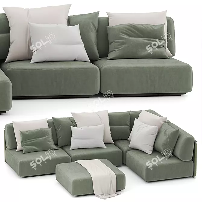 Premium Italian Flexform Eddy Sofa 3D model image 4