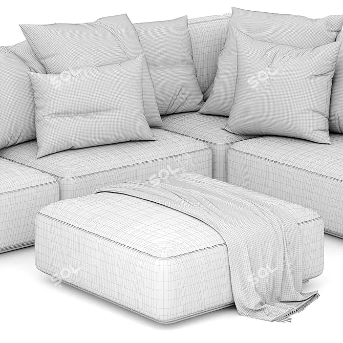 Premium Italian Flexform Eddy Sofa 3D model image 5