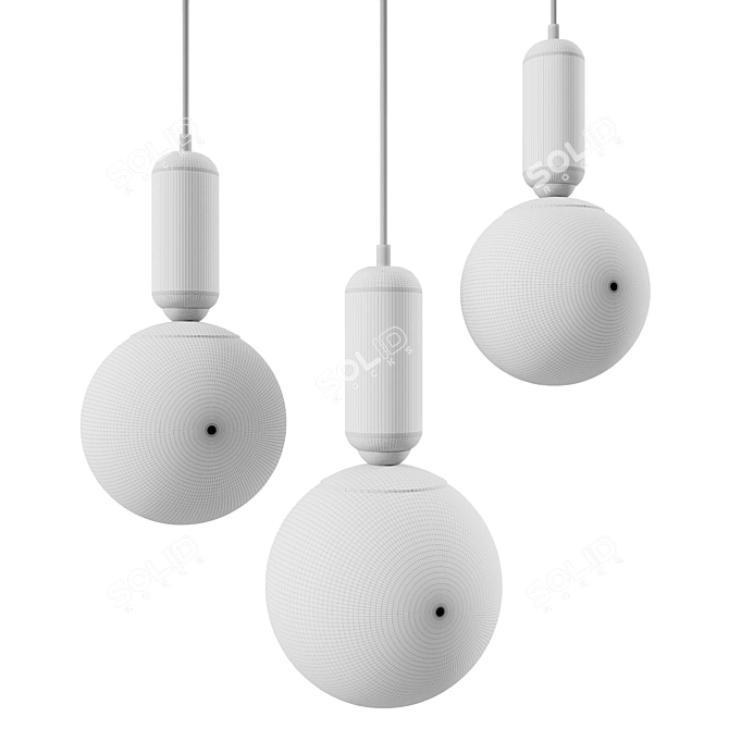 Modern Black Pendant Light 3D model image 2