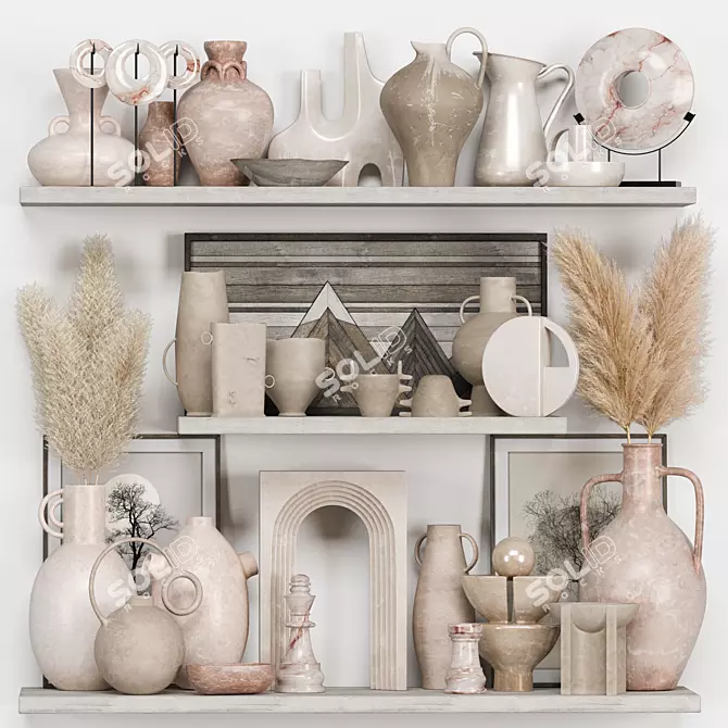 Rustic Decorative Set 3D Model 3D model image 1