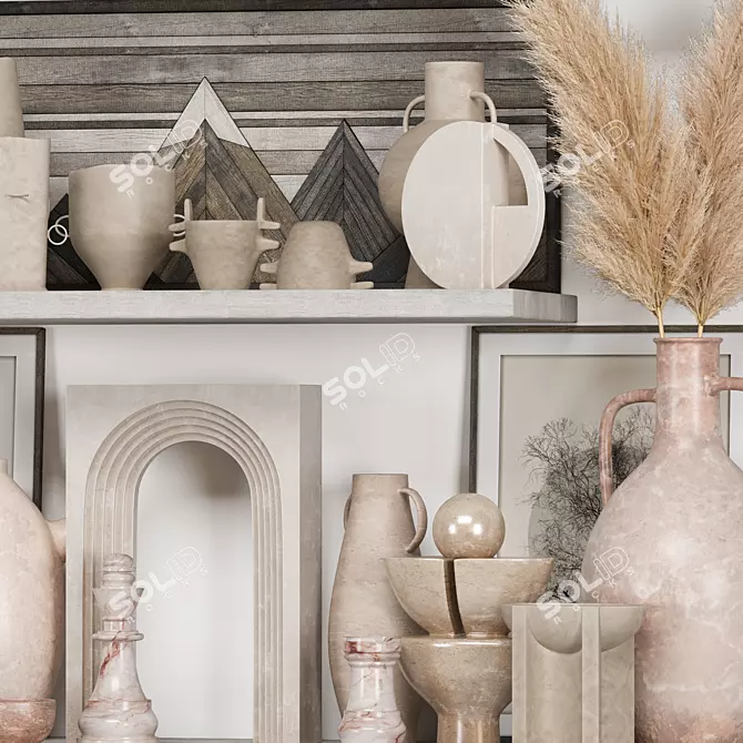 Rustic Decorative Set 3D Model 3D model image 3