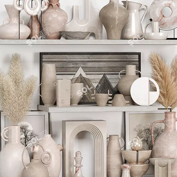 Rustic Decorative Set 3D Model 3D model image 4