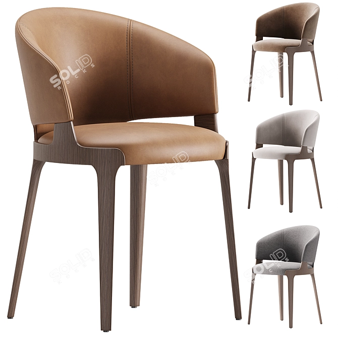 Modern VELIS Armchair by Potocco 3D model image 1