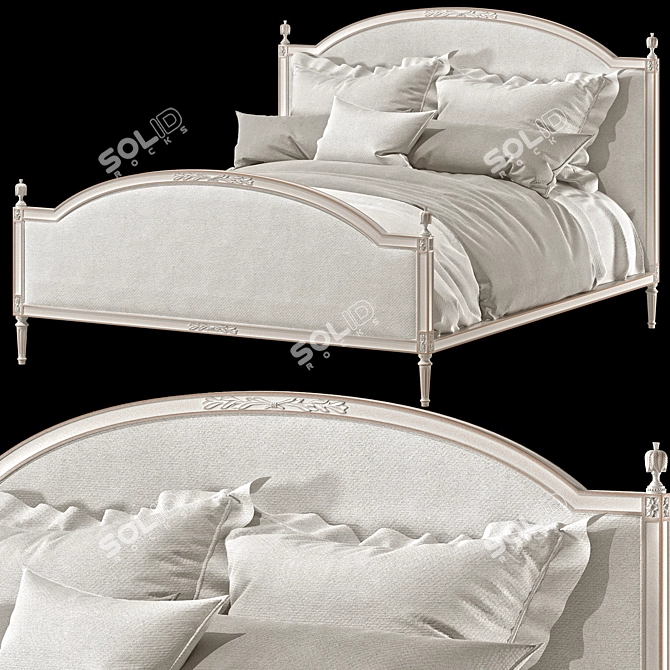 Vintage Charm Dauphine Bed 3D model image 1
