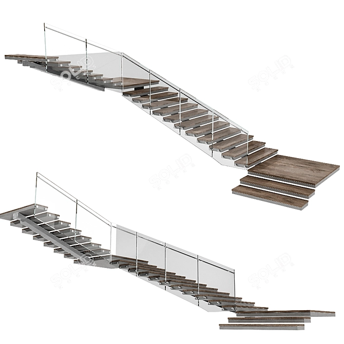  Modern Stair No15 3D Model 3D model image 2