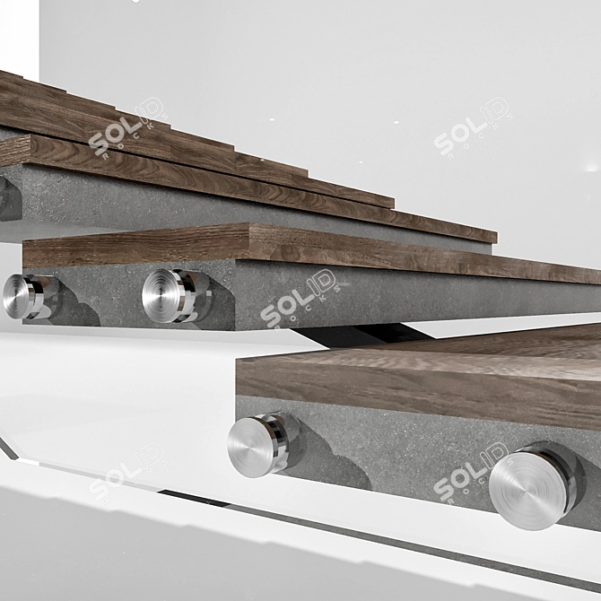  Modern Stair No15 3D Model 3D model image 5