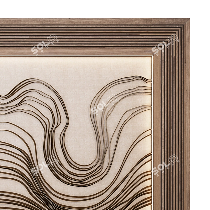 Wave Composition Metal Wall Art 3D model image 4