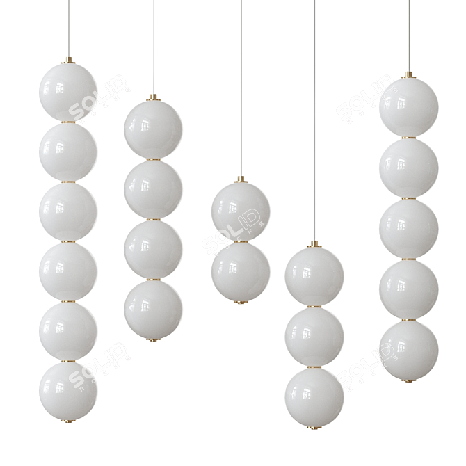 Spherical Glass Designer Lamps Stand 3D model image 1