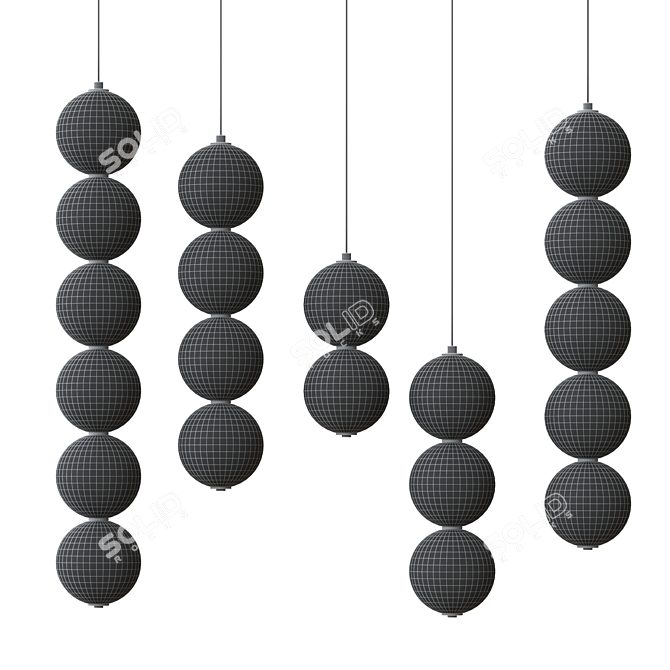 Spherical Glass Designer Lamps Stand 3D model image 3