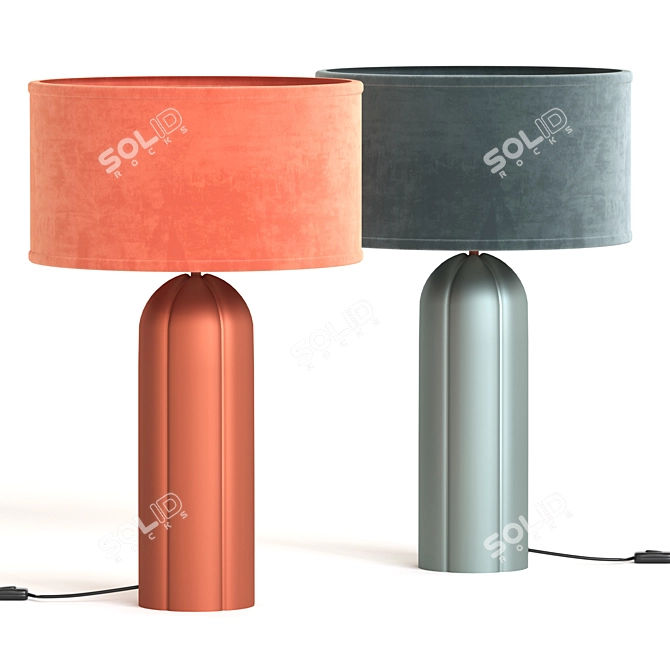 Retro Velvet Table Lamp 3D model image 1