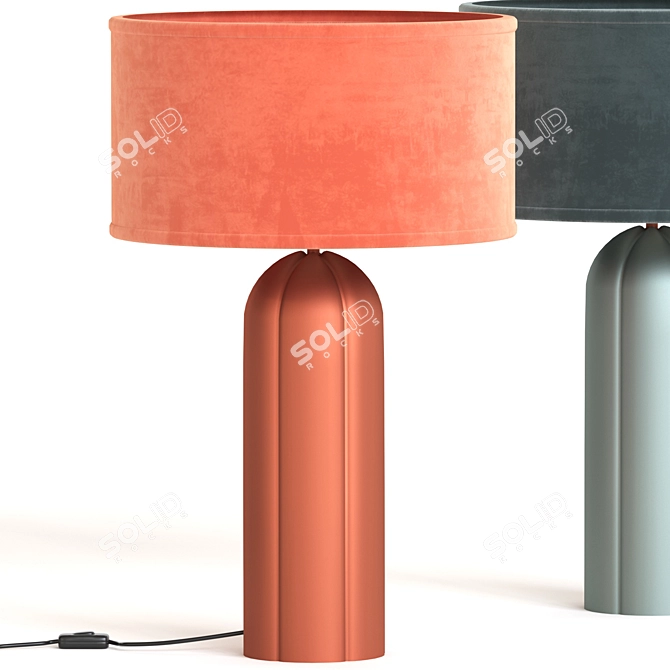 Retro Velvet Table Lamp 3D model image 2