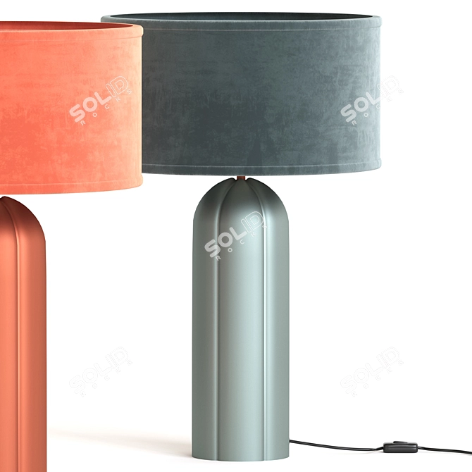 Retro Velvet Table Lamp 3D model image 3