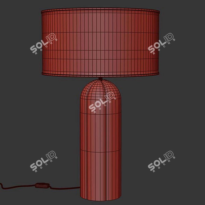 Retro Velvet Table Lamp 3D model image 4