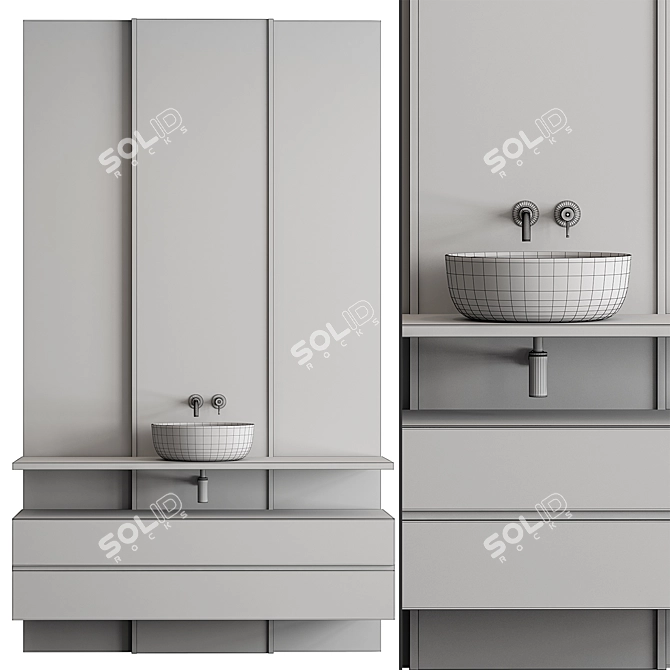  Stone Wall Bathroom Set 45 3D model image 4