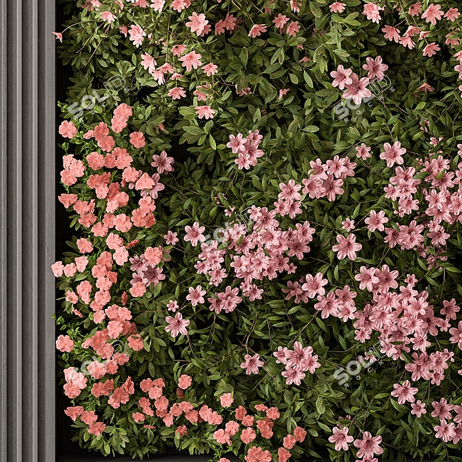 Floral Vertical Wall Art Display 3D model image 2