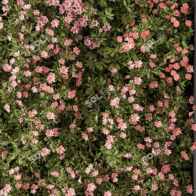 Floral Vertical Wall Art Display 3D model image 3