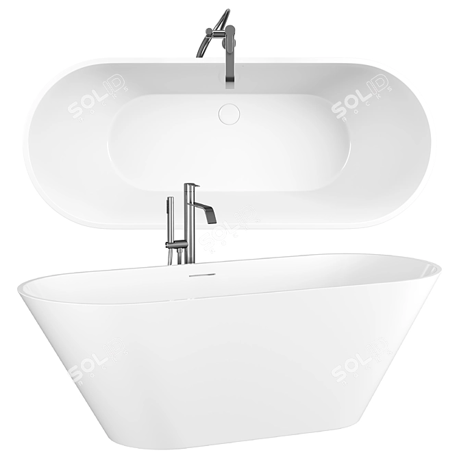 Luxury Riho Barcelona Bathtub 3D model image 1