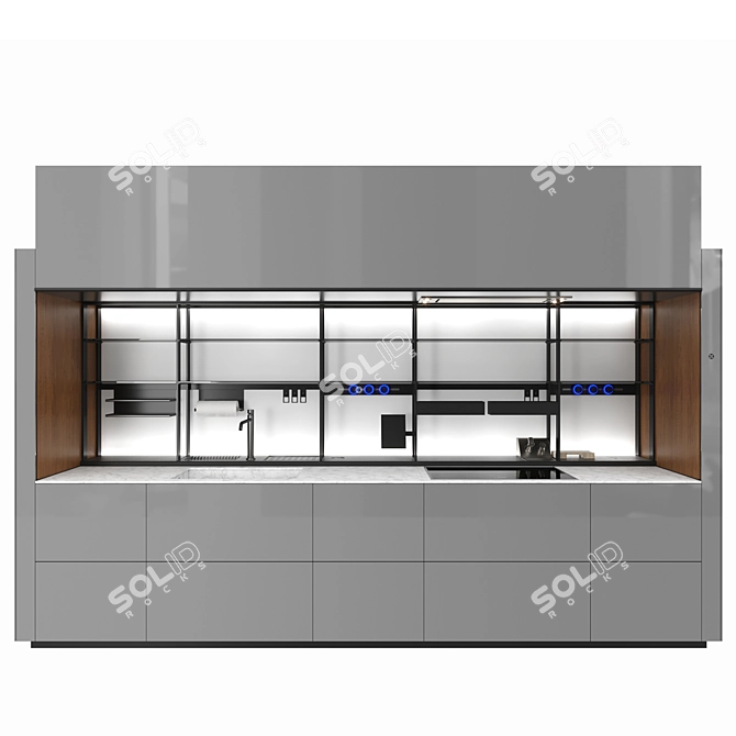 Innovative Italian Kitchen Design 3D model image 1