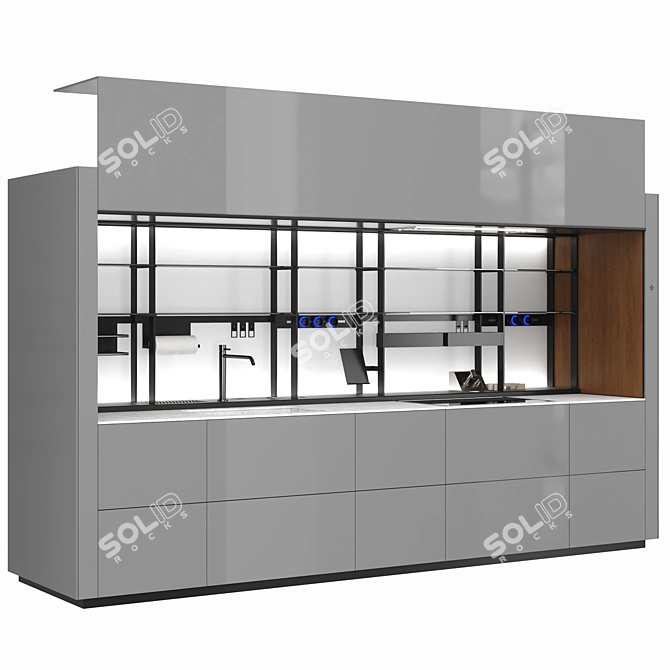 Innovative Italian Kitchen Design 3D model image 2