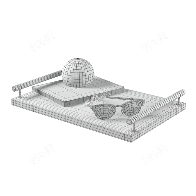 Modern Acrylic Tray Set 3D model image 2