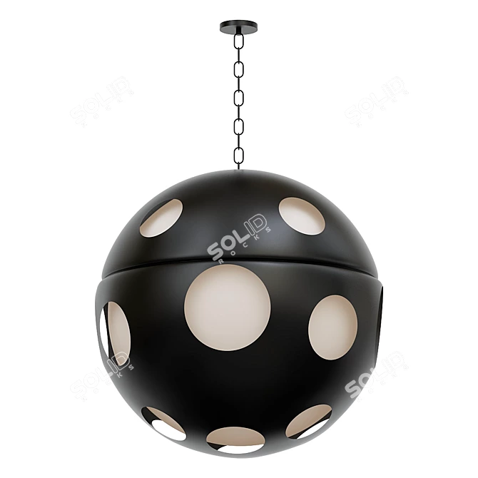 Modern Perforated Globe Pendant 3D model image 1