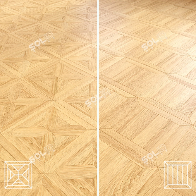 Wooden Floor 3D Model Kit 3D model image 1