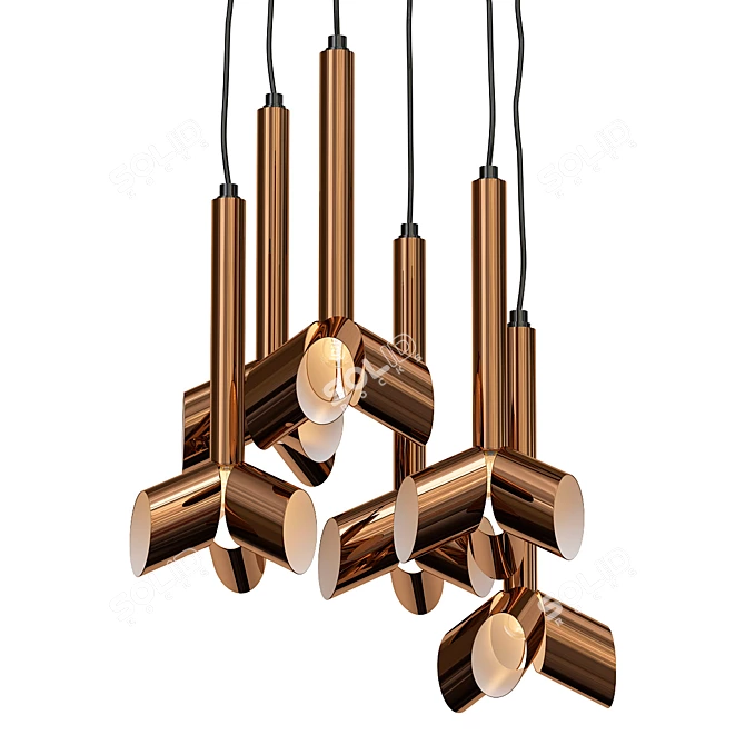 Vintage RAAK Amsterdam Chandelier 3D model image 1