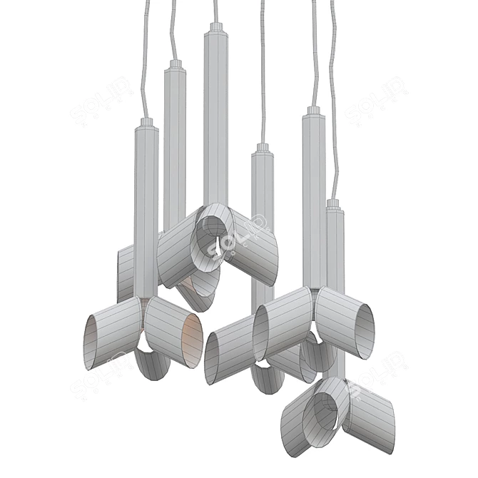 Vintage RAAK Amsterdam Chandelier 3D model image 2