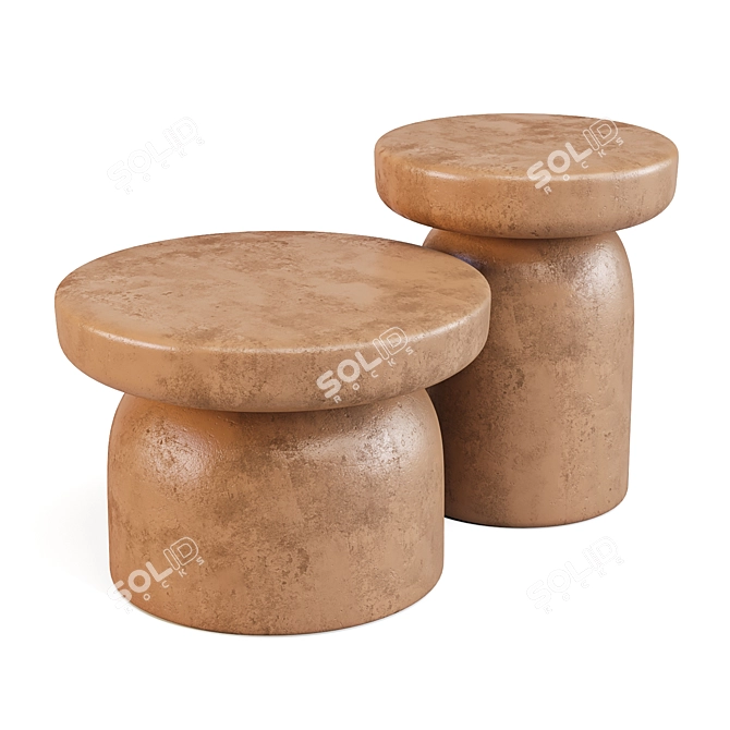 Tototo Terracotta Side Tables 3D model image 1