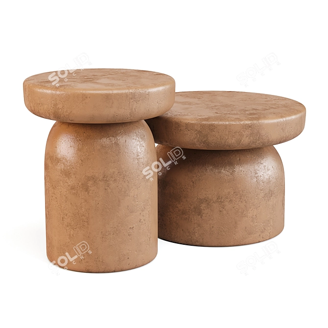 Tototo Terracotta Side Tables 3D model image 3