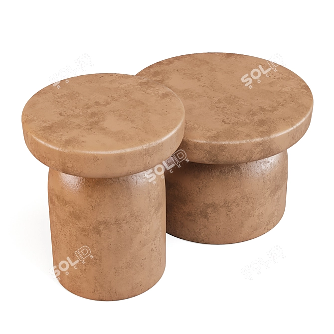 Tototo Terracotta Side Tables 3D model image 4