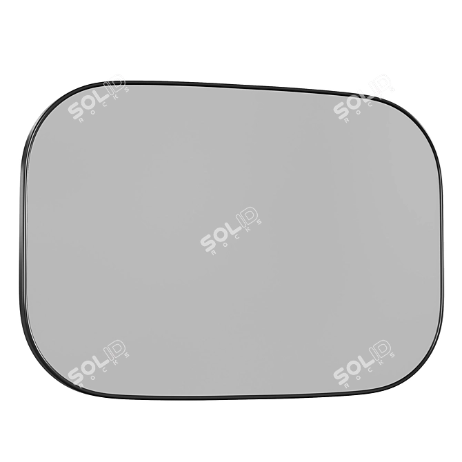 Sleek Matte Black Wall Mirror 3D model image 3