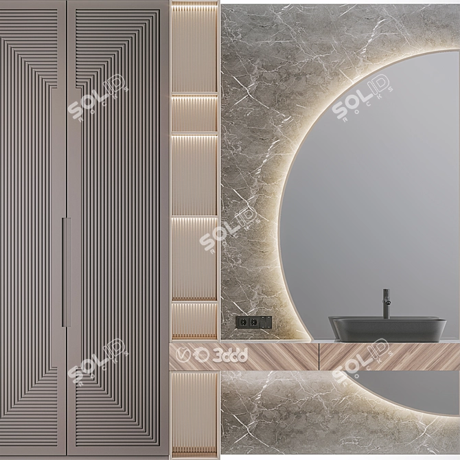 Bath Set 38: Versatile Bathroom Furniture 3D model image 2