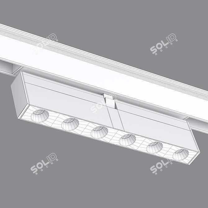 Magnetic Spotlight with Rotating LED 3D model image 2