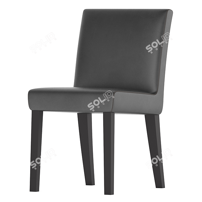 Contemporary Onyx Leather Dining Chair 3D model image 2