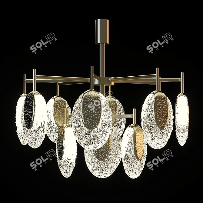 Rays Cascade LED Chandelier 3D model image 1