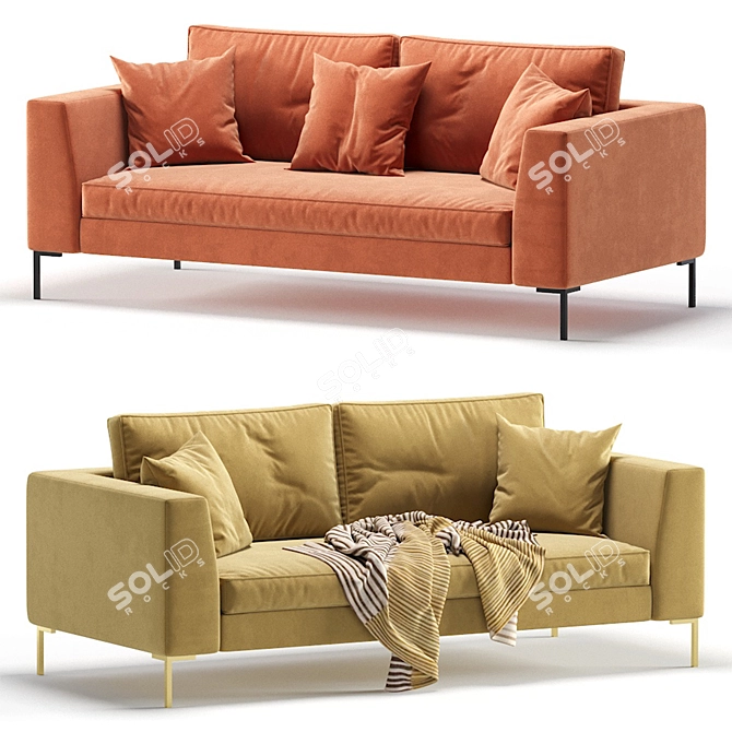 Sleek Sofa Kona 5 Colors 3D model image 2